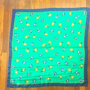 Chanel green blue scarf